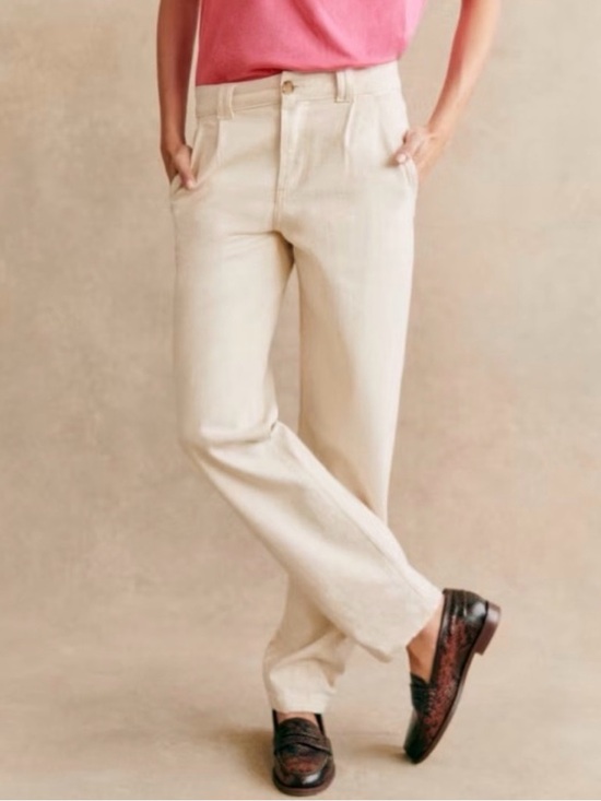 Sezane Pants - Sezane women’s 99% organic cotton manu low-rise straight legs jeans EU size 46